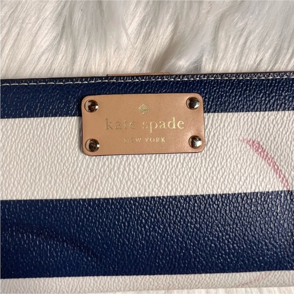 Kate Spade Navy and White Striped Wallet - Picture 2 of 9